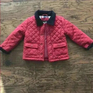 Quilted kids corduroy trim jacket